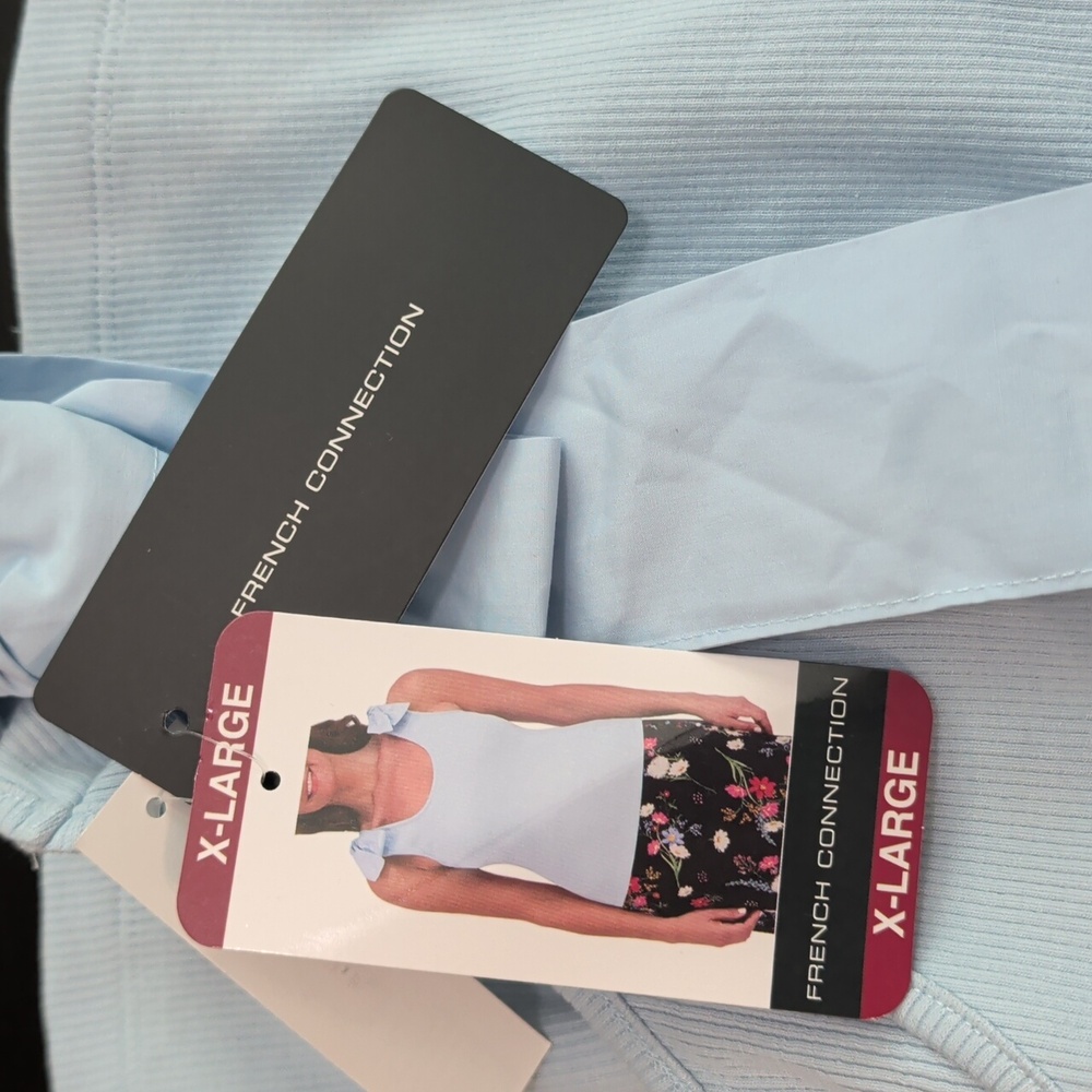 Women's French Connection Blue Bow Tank Top Size L, XL